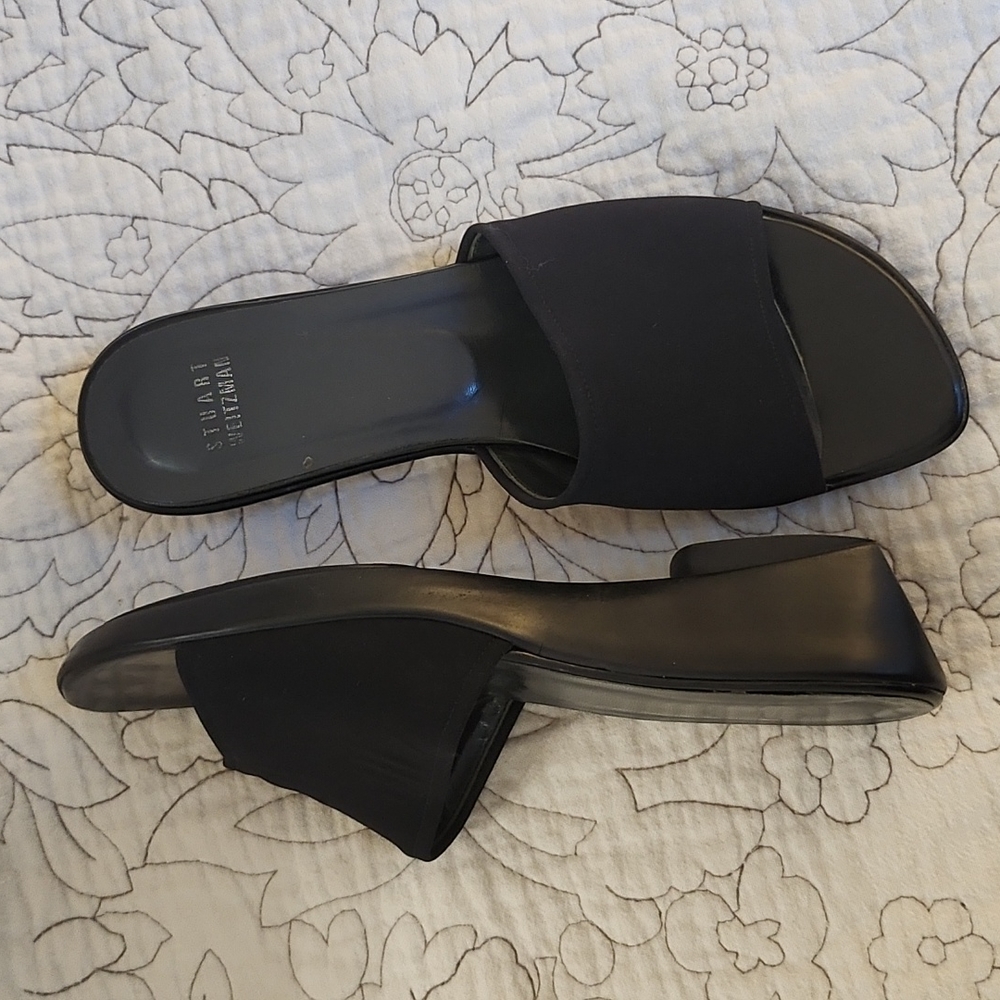 Stuart Weitzman Vintage Black Slip-on Sandals Size 7
